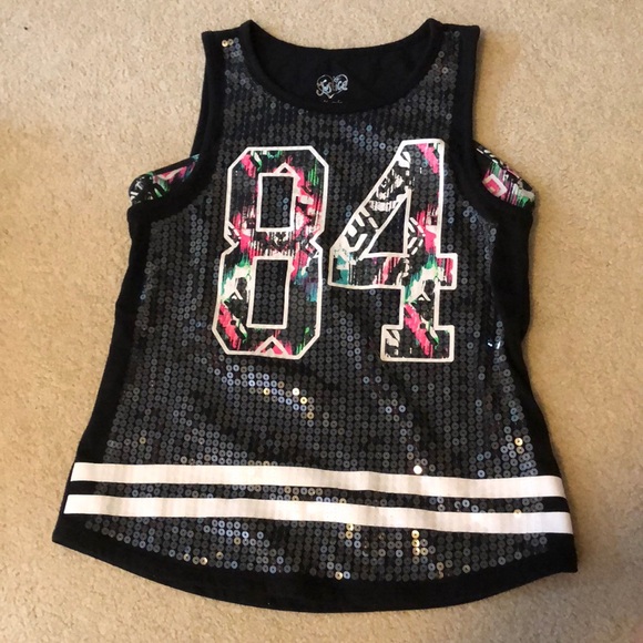 Black Tank with sequins #84 - Picture 1 of 2